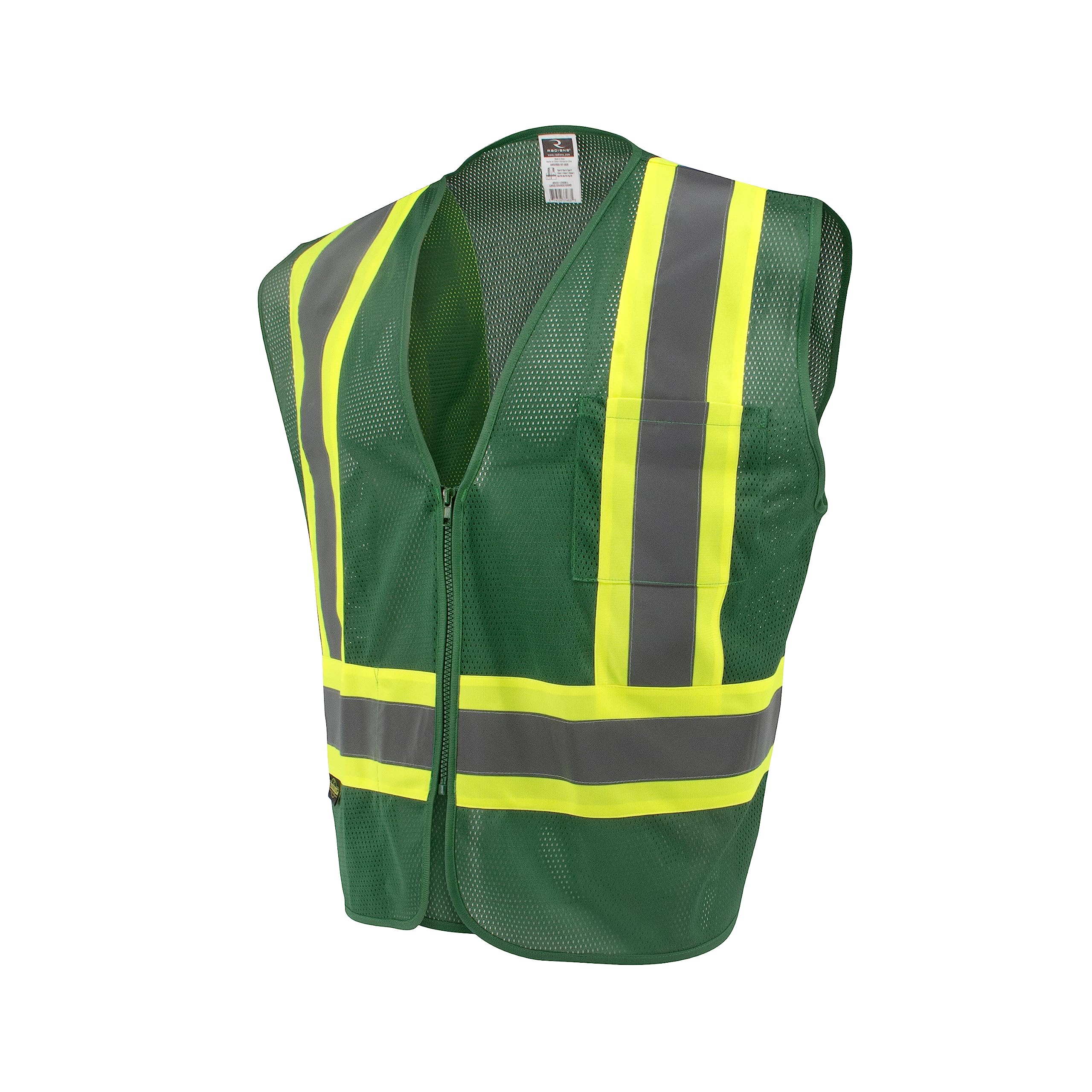 Radians SV22-1 Economy Type O Class 1 Safety Vest Size Large, Hunter Green Mesh with Contrasting Tape - 1 Each