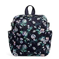 Vera Bradley Women's Performance Twill Convertible Small Backpack, Navy Garden, One Size