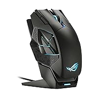 ROG Spatha X Wireless Gaming Mouse (Magnetic Charging Stand, 12 Programmable Buttons, 19,000 DPI, Push-fit Hot Swap Switch Sockets, ROG Micro Switches&Paracord and Aura RGB lighting),Black