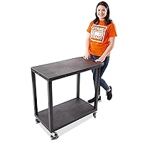 Original Tubstr - Flat Top Utility Cart - Heavy Duty, Supports up to 200 lbs - Flat Shelf Multipurpose Cart Perfect for Home, Garage, Catering, Warehouse and More (2 Shelf / 35x18)