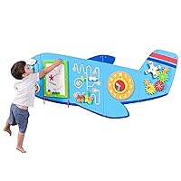 Airplane Activity Wall Panels - Ages 18m+ - Montessori Sensory Wall Toy - 6 Activities - Busy Board - Toddler Room Décor
