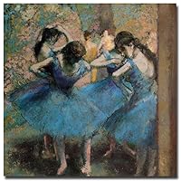 Dancers in Blue, 1890 by Edgar Degas, 14x14-Inch Canvas Wall Art