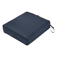 Classic Accessories Montlake FadeSafe Water-Resistant 21 x 19 x 5 Inch Outdoor Chair Cushion, Heather Indigo Blue, Outdoor Chair Cushions, Patio Chair Cushions, Patio Cushions