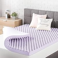 3 Inch Egg Crate Memory Foam Mattress Topper with Soothing Lavender Infusion, CertiPUR-US Certified, Cal King