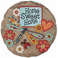 Spoontiques - Garden Décor - Home Sweet Dragonfly Stepping Stone - Decorative Stone for Garden