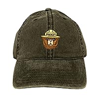 Fifth Sun Embroidered Cotton Adjustable Dad Hat Smokey Bear Face, Green