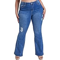YMI Women's Junior Plus Size Basic Flare Jean