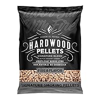 Fire & Flavor Premium All Natural Hardwood Pellets for Smokers and Pellet Grills - 100% Natural Signature Blend Wood Pellets for Smoking, BBQ, Roasting, and Baking - 20 Lb. Bag,Silver