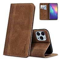 Mobile Phone Case for Google Pixel 8A Case Protective PU Leather Flip Case Stand Wallet Folding Case Bag Case with [Card Slot] [Stand Function] [Magnetic] Light Brown