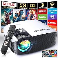 GooDee Smart 4K Projector with 5G WIFI and Bluetooth, Netflix/Amazn Prime Video Certified, Dolby Audio, 800ANSI Outdoor Projector, 400