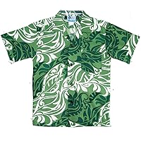 RJC Made in USA Boy's Classic Hawaiian Christmas Aloha Shirt