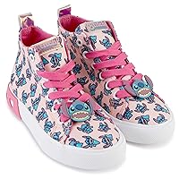 Disney Girls Lilo & Stitch Sneakers - Lilo and Stitch High Top Athletic Shoes - Lilo and Stitch High Top Lace Up Sneakers