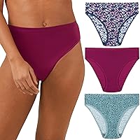Maidenform Women's Hi-Cut Underwear, Barely There Invisible Look High-Waisted Panty, 3-Pack