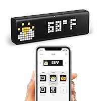 TIME Wi-Fi Clock for Smart Home - Social Media Counter - Cinema Lightbox - Digital Alarm Clock with Weather - Retro Pixel Art Bluetooth Speaker with 37x8 LED Display