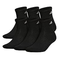 adidas Men's Athletic Cushioned Quarter Socks (with Arch Compression for a Secure Fit (6-Pair)
