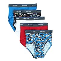 Fruit of the Loom Boys 5-Pack Print/Solid Fashion Brief, S Multicolor