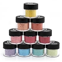(10PK) - First Ever Solvent Resistant, Matte, Vibrant, Opaque Glitter Kit - Great for Nail Art Polish, Gel & Acrylic - Cosmetic Grade for Tattoos, Makeup, Face, Hair & Lips - (100 Grams)