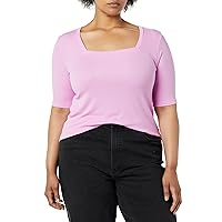 Amazon Aware Women's Modal Ribbed Elbow Sleeve Square Neck T-Shirt (Available in Plus Size)