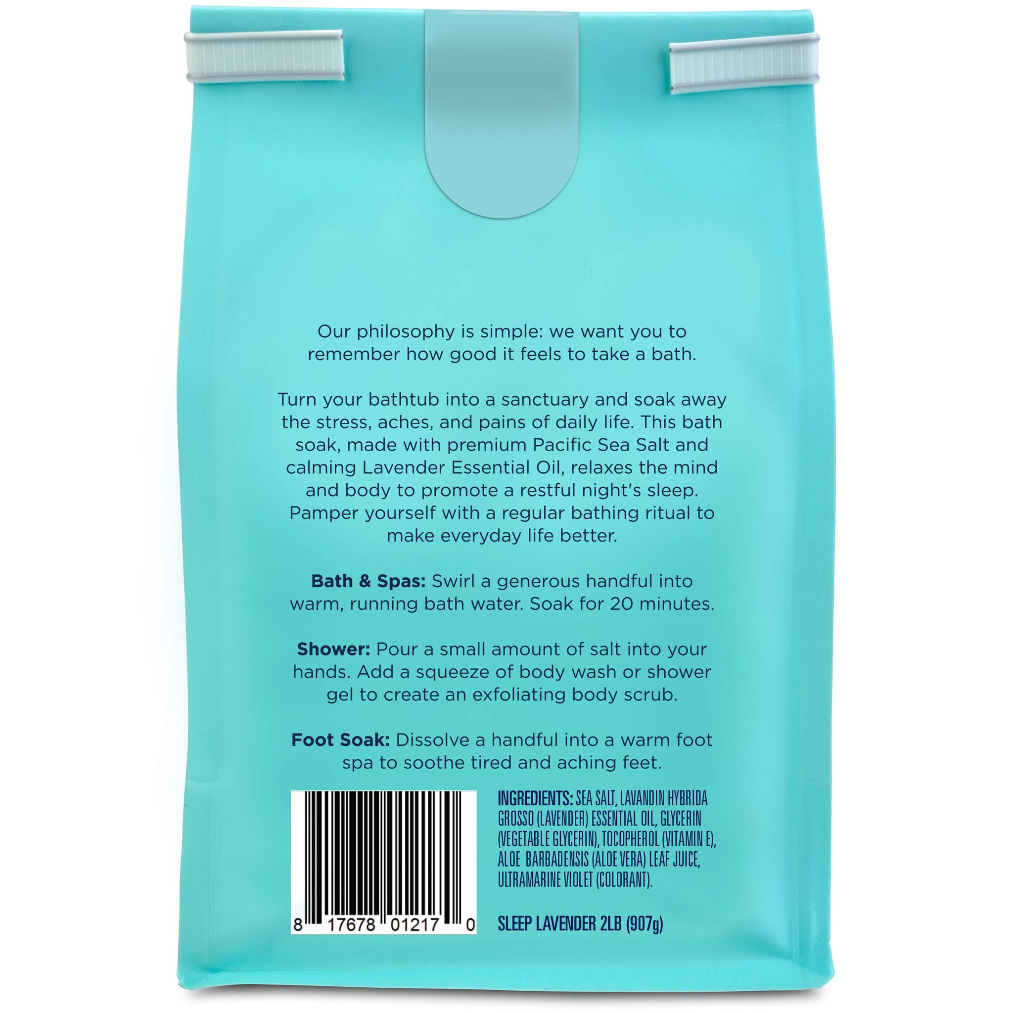 Sleep Lavender Bath Salts 2 lb. Luxury Gift Bag by San Francisco Salt Company
