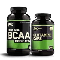Instantized BCAA Capsules, Keto Friendly Branched Chain Essential Amino Acids (400 Count) with Glutamine Muscle Recovery Capsules (240 Count) - Bundle Pack