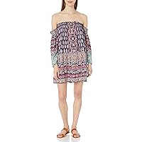 Angie Women's Printed Off The Shoulder Long Sleeve Dress