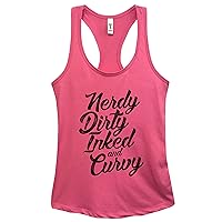 Funny Saying Womens Tank Tops - Nerdy Dirty Inked and Curvy Royaltee Boutique Shirts (2XL