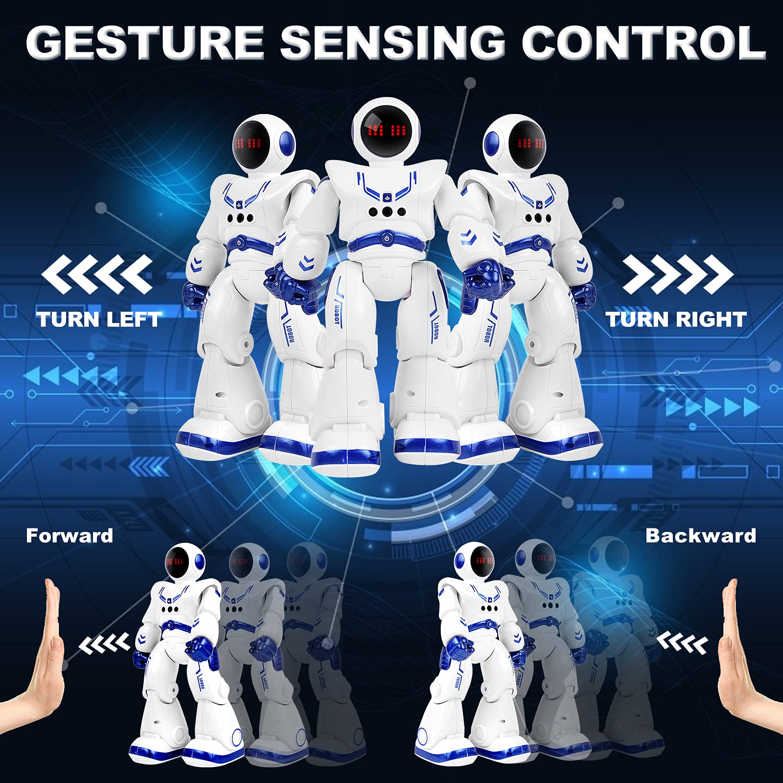 Robot Toys for 4 5 6 7 8 -12 Years Old Boys Girls, RC Robot Toy for Kids 8-12, Smart Programmable Gesture Sensing Robot Remote Control Dancing Robot Toy for Kids Aged 6-8 8-10 Christmas Birthday Gifts