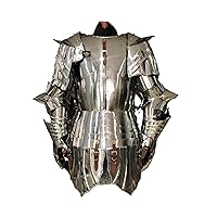 NauticalMart Medieval Half Suit of Armor Reenactment Wearable Breastplate Halloween Costume Silver