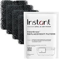 Instant Pot OrderErase Carbon Fiber Filter for Instant Air Fryer and Indoor Grill Combo, From the Makers of Instant Pot, 4 Pack