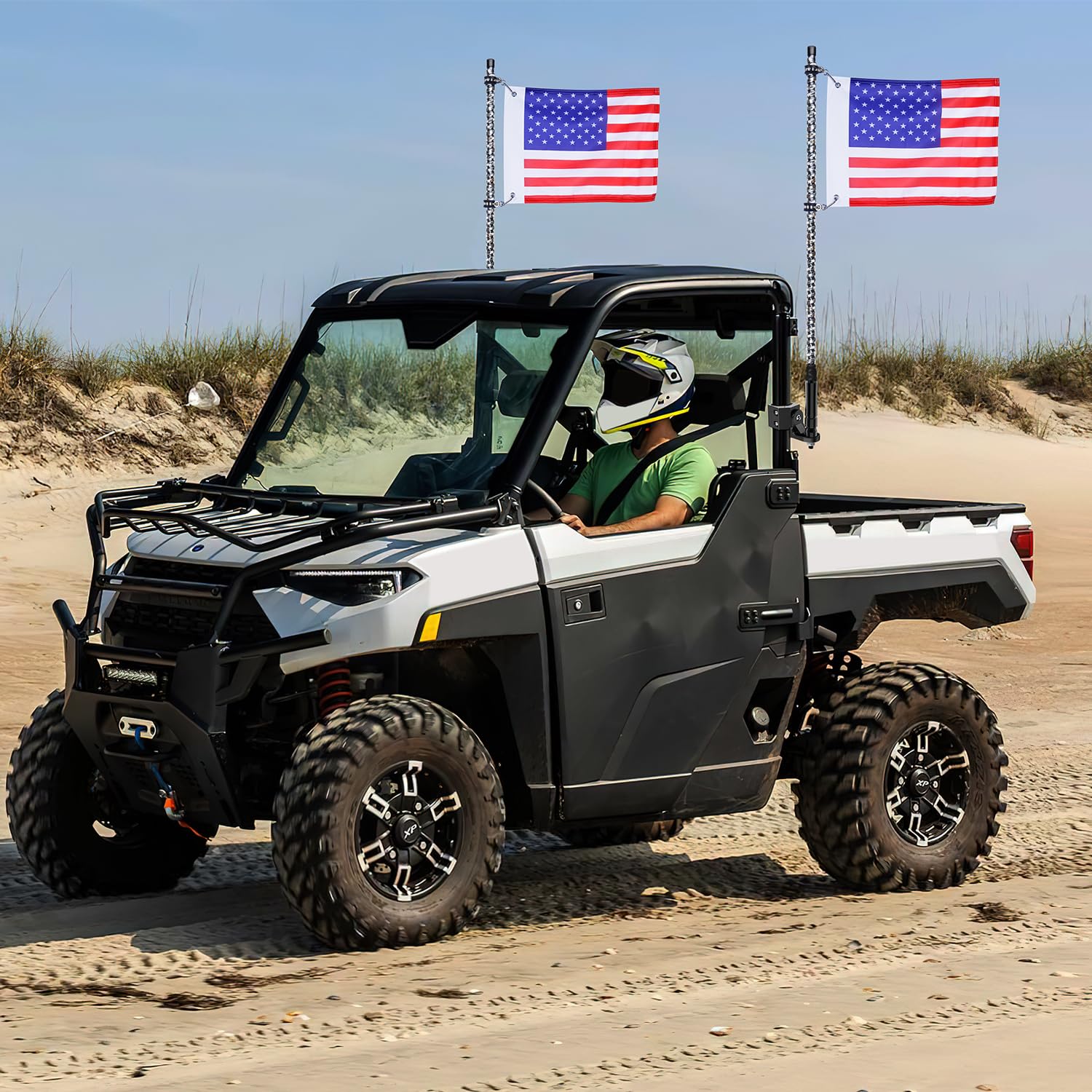 Nilight UTV Whip Light Mount 2PCS Flag Antenna Mounting Brackets Adjustable for Pro-fit Cage Compatible with Polaris Ranger General Can am Defender Commander Maverick Trail/Sport, 2 Years Warranty