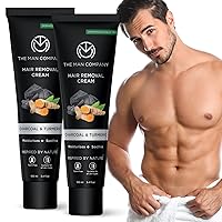The Man Company Hair Removal Cream for Men Enriched with Charcoal & Turmeric Dermatologically Tested For All Skin Types - Pack of 2