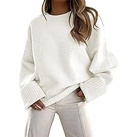 LILLUSORY Women's Oversized Sweaters 2024 Fall Fuzzy Chunky Warm Pullover Sweater