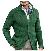 Cardigan Men with Buttons Knitted Lapel Oversized Cardigan Sweater Lightweight Warm Lounge Winter Cardigan