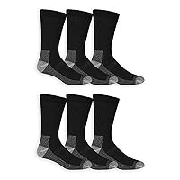 Fruit of the Loom Men's Durable Cushioned Work Gear Socks with Dual Defense-6 Pair Pack