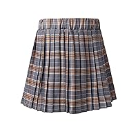 FEESHOW Kids Girls Plaid Pleated Skirt High Waist Skater Tennis Skirts Skorts with Shorts School Girl Uniform