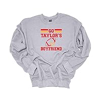 Womens Funny Sweatshirt Go Taylor's Boyfriend Heart Football Kelce Cozy Crewneck Sweatshirt
