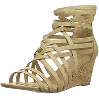 Brinley Co. Womens Faux Leather Strappy Wedge