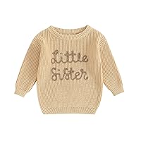 Newborn Baby Girl Clothes Knit Sweater 3 6 9 12 18 Months Letter Embroidery Pullover Infant Fall Winter Sweatshirt Tops