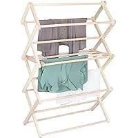 Clothes Drying Rack: Solid Maple Hard Wood Laundry Rack for Sweaters, Blouses, Lingerie & More, Durable Folding Drying Rack, Made in USA, No Assembly Needed, Medium
