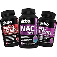 NAC Kidney Liver Cleanse Detox - 750mg N Acetyl Cysteine Pure Vitamin Capsule - Daily Liver Kidney Support Formula for Gallbladder, Bladder, Kidney Detox, Urinary Tract Supplements & Milk Thistle