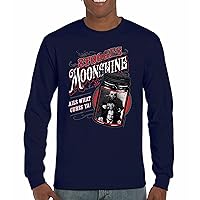 Three Stooges Moonshine Long Sleeve T-Shirt Funny 3 American Legends Curly Moe Larry Shemp Wise Guys Smoky Mountain