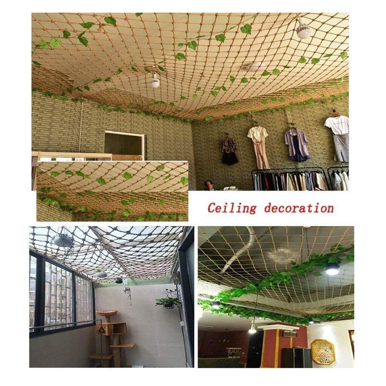 RZM Balcony Safety Net, Hemp Rope Net, Children's Stairs Antifall Fence Fence Net Decoration Net Climbing Net Restaurant Bar Ceiling Net Hanging Clothes Net Protective Safety Rope Net Decor Mesh child