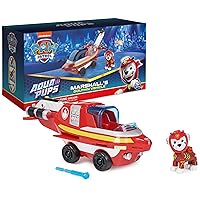 Paw Patrol Aqua Pups Marshall Transforming Dolphin Vehicle with Collectible Action Figure, Kids Toys for Ages 3 and up