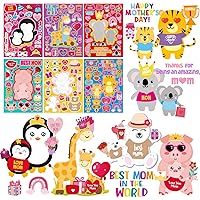 Mothers Day Crafts for Kids Classroom 36 Sticker Sheet, Make Mother's Day Cards Bulk to Mom from Kids, DIY Preschool Mothers Day Crafts for Toddlers, Mothers Day Gifts for Kids Arts and Crafts