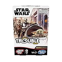 Hasbro Gaming Trouble: Star Wars The Mandalorian Edition Board Game for Kids Ages 5 and Up Grab and Go (Travel)
