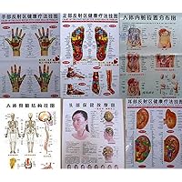 10 Stlye Scrapping Healthcare Human Acupuncture Wall Chart Diagram Foot Hand Head Ear Acupuncture Meridian Chart