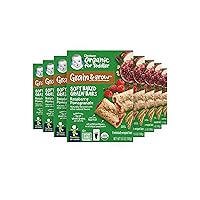 Gerber Snacks for Toddler Organic Soft Baked Grain Bars, Grain & Grow, Raspberry Pomegranate, 5.5 Ounce (Pack of 8)