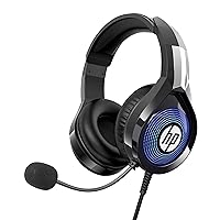 H P HP PC Stereo Gaming Headset with Mic, Over Ear Headphone with RGB Lighting Ergonomic Design for PS5,PS4, Xbox One, Nintendo Switch, PC, Laptop-Black, 8010