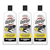 EASY-OFF Heavy Duty Cooktop Cleaner, Removes Burnt on Food in Seconds, Non-Scratch, No Scrubbing Tools Needed, 16 Oz, 3 Count