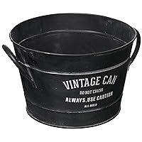 Abite WO-902-BK Bucket, Antique Style, Jardin Round Can, M, Black
